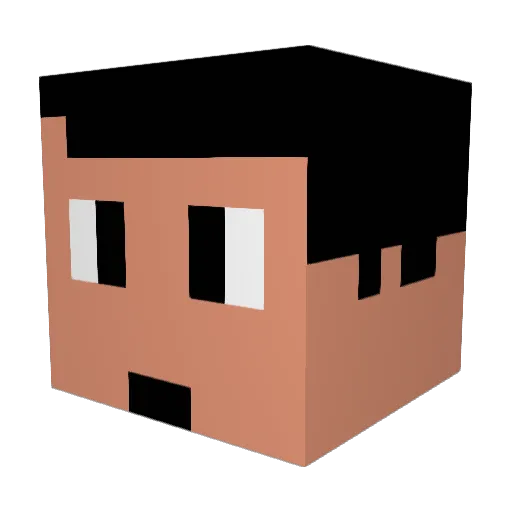 DaviOR13 Minecraft avatar head, 3D render