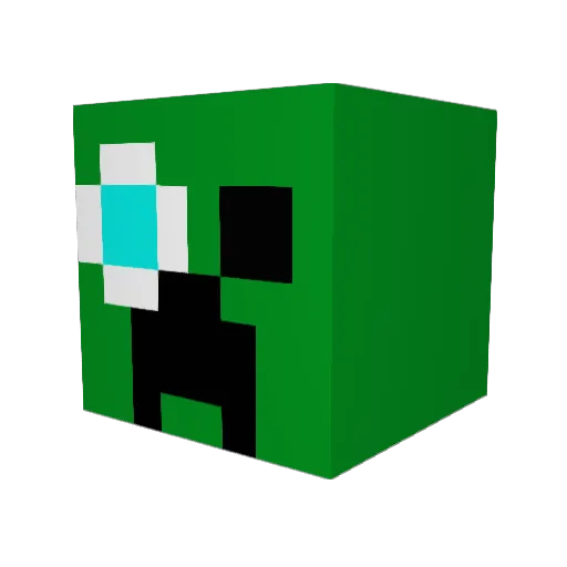 David10_ Minecraft avatar head, 3D render