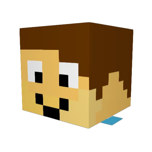 DavidShearer Minecraft avatar head, 3D render