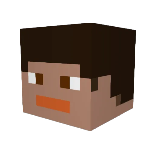 David_yellow Minecraft avatar head, 3D render