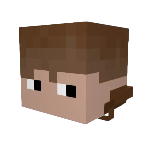 Davidfufi Minecraft avatar head, 3D render