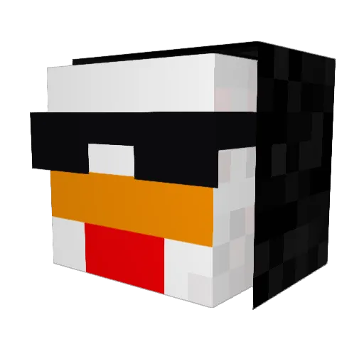 Davidovec Minecraft avatar head, 3D render