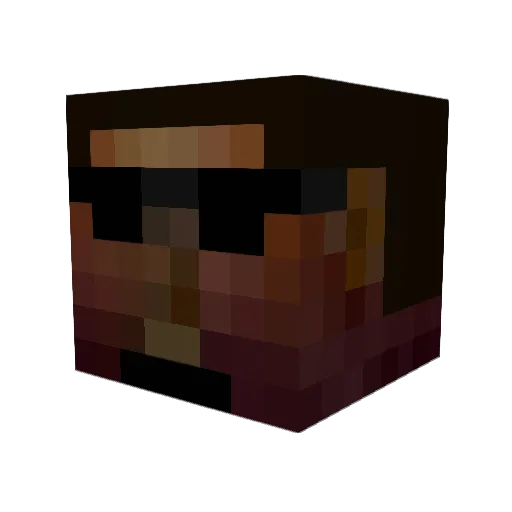 Davidrourke Minecraft avatar head, 3D render