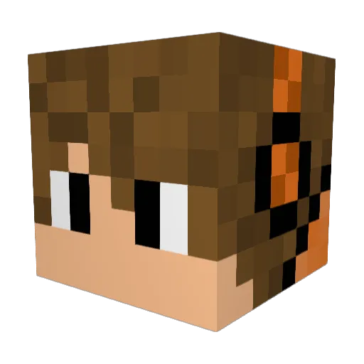 DavieLegend Minecraft avatar head, 3D render