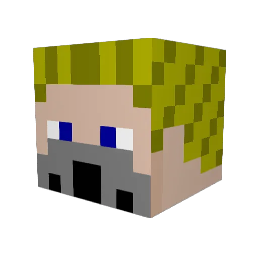 DavikG Minecraft avatar head, 3D render