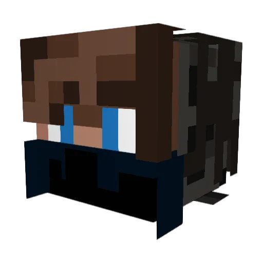 DaviluchooX Minecraft avatar head, 3D render