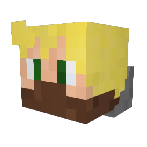 Davinten Minecraft avatar head, 3D render