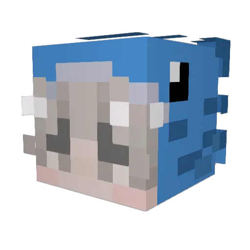 DavisW Minecraft avatar head, 3D render