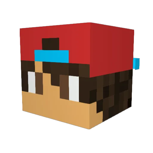 DavisWolf Minecraft avatar head, 3D render