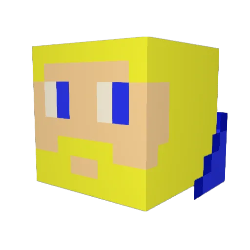 Davisiiiik Minecraft avatar head, 3D render