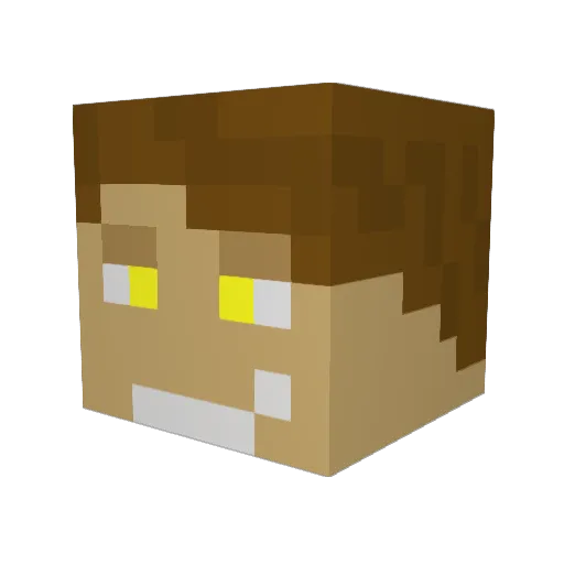 Davlid Minecraft avatar head, 3D render