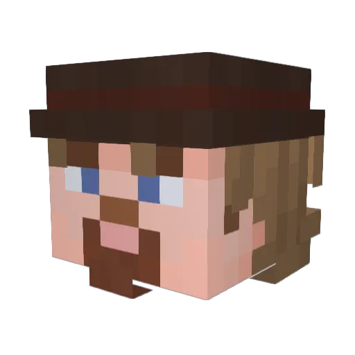 Davums Minecraft avatar head, 3D render
