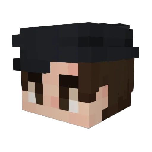 Davvaking Minecraft avatar head, 3D render