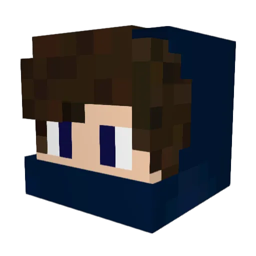 Davydben Minecraft avatar head, 3D render