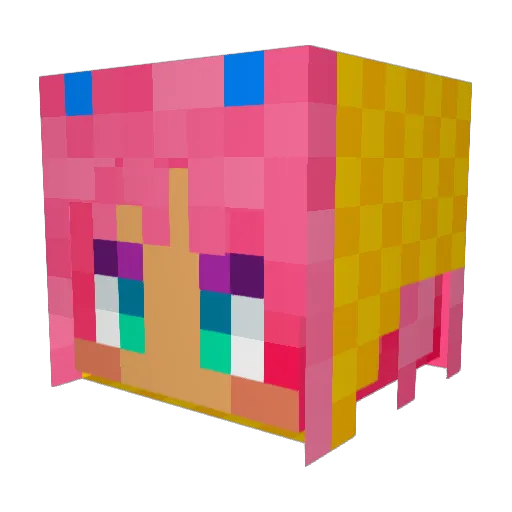 Daweenee Minecraft avatar head, 3D render