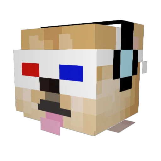DawgMasta Minecraft avatar head, 3D render