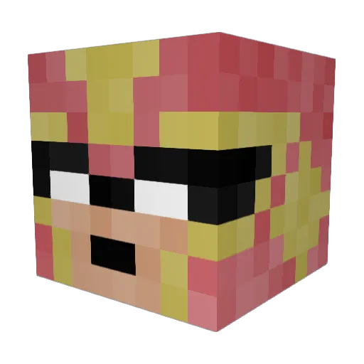 Dawgy Minecraft avatar head, 3D render