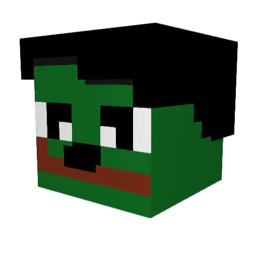 Dawinki Minecraft avatar head, 3D render