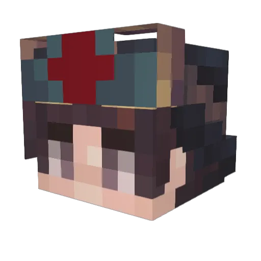 Dawixus Minecraft avatar head, 3D render