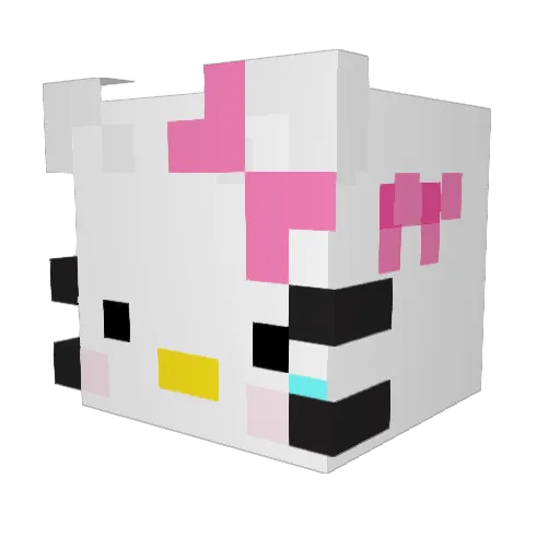Dawn1e Minecraft avatar head, 3D render