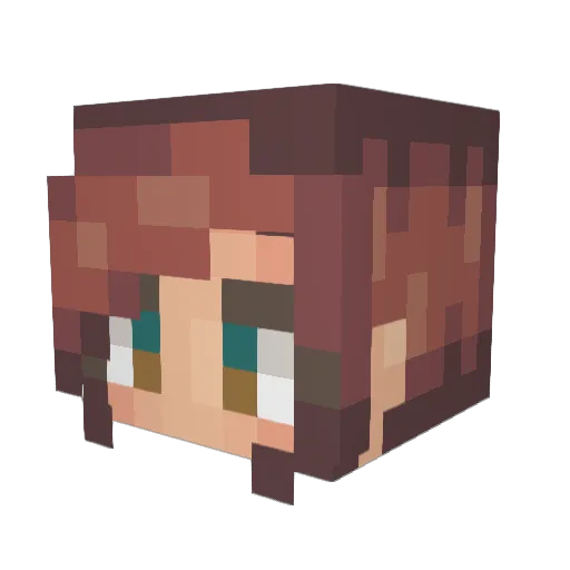 DawnKitty Minecraft avatar head, 3D render