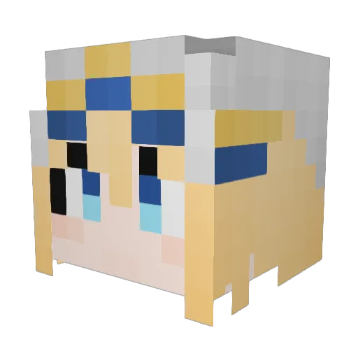 DawnNoire Minecraft avatar head, 3D render