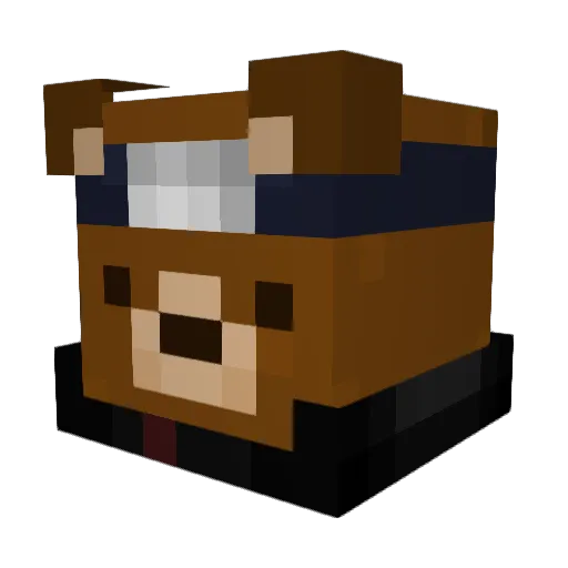 DawnWinter Minecraft avatar head, 3D render