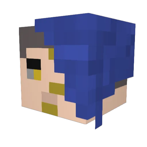 Dawneyhere Minecraft avatar head, 3D render