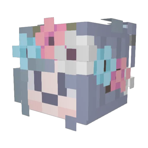 Dawniechi Minecraft avatar head, 3D render