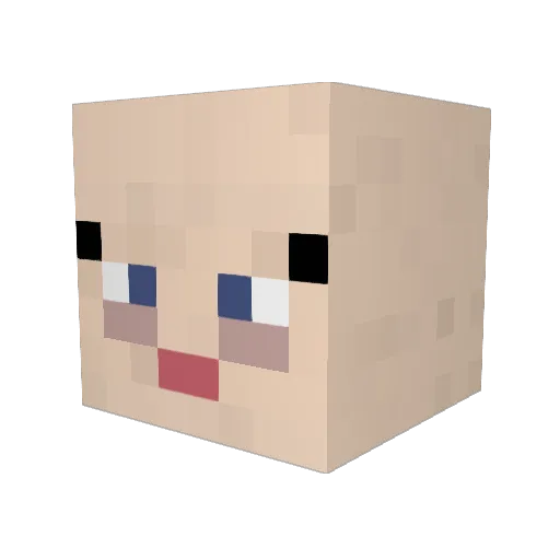 Dawnika Minecraft avatar head, 3D render