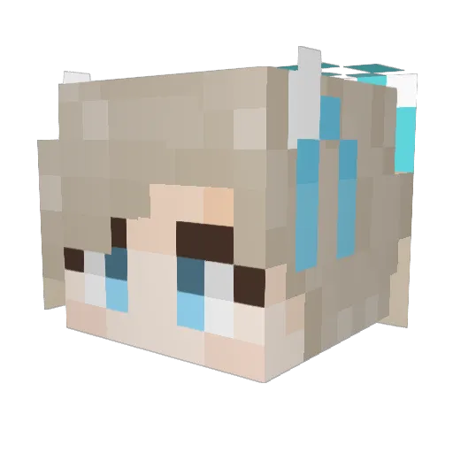 Dawnlite Minecraft avatar head, 3D render