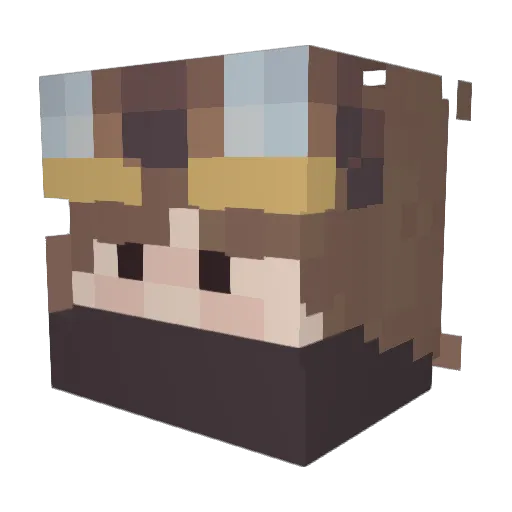 DawnyQwQ Minecraft avatar head, 3D render