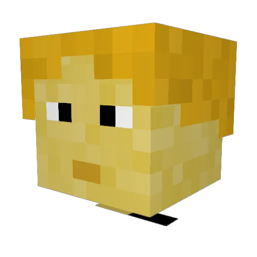 Dawski Minecraft avatar head, 3D render