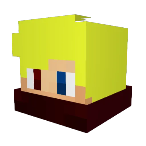 Dawsun Minecraft avatar head, 3D render