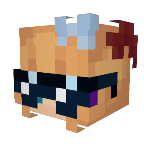 DaxPlushII Minecraft avatar head, 3D render