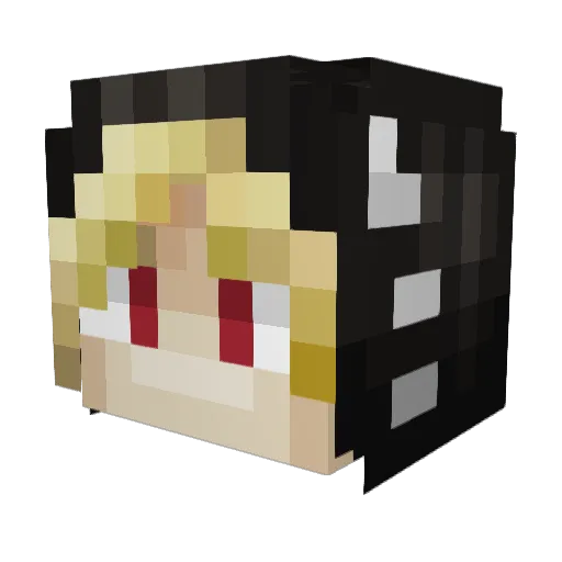 Daxec Minecraft avatar head, 3D render