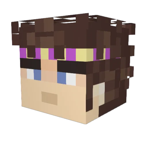 DaxiWaxi Minecraft avatar head, 3D render
