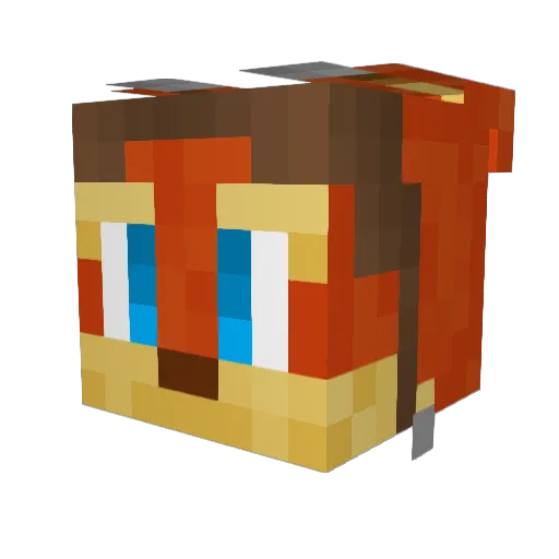 Daxteer Minecraft avatar head, 3D render