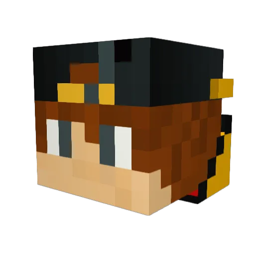 Daxyho Minecraft avatar head, 3D render