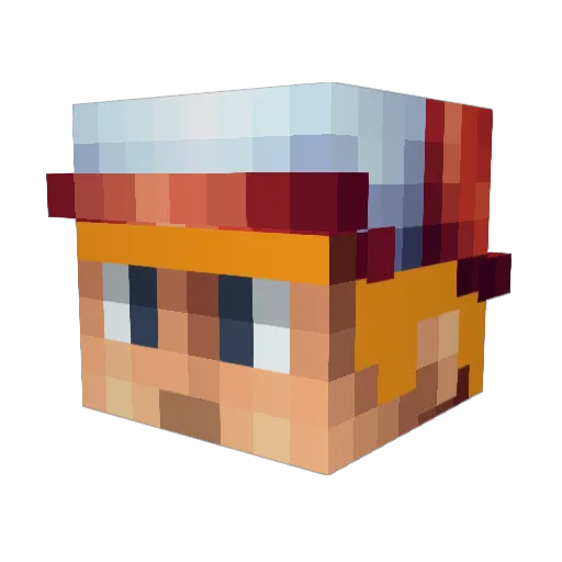 DayBurner Minecraft avatar head, 3D render