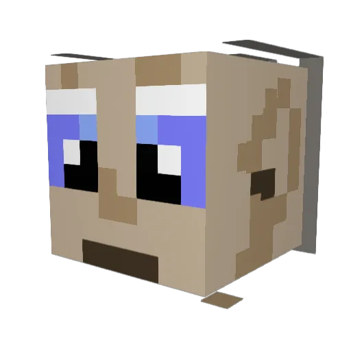 DayJerBil_01 Minecraft avatar head, 3D render