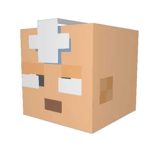 Daydaydek Minecraft avatar head, 3D render