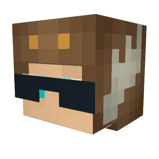 DaylenDaily Minecraft avatar head, 3D render