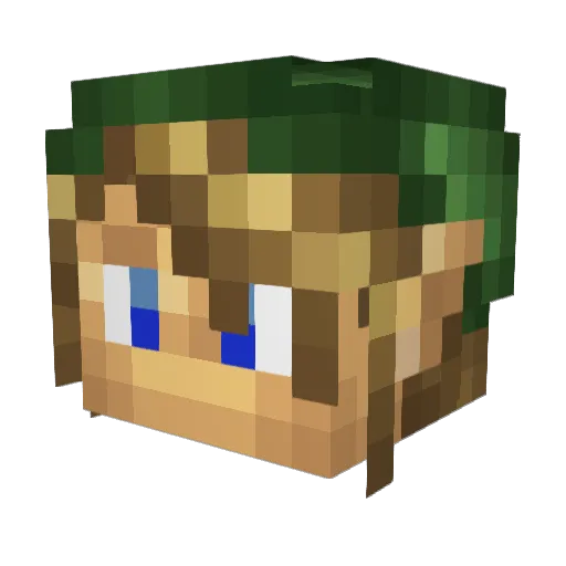 Dayloon Minecraft avatar head, 3D render