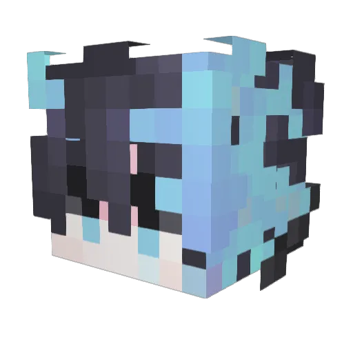 Dazaiki Minecraft avatar head, 3D render