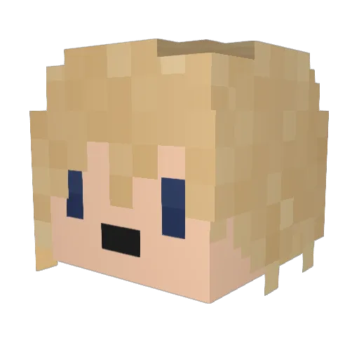 DazelBot Minecraft avatar head, 3D render