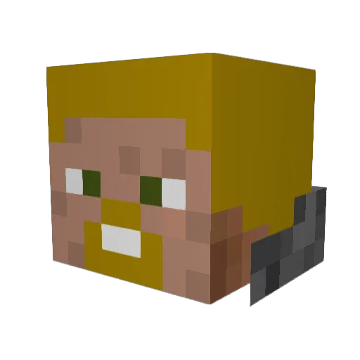 Dazerus Minecraft avatar head, 3D render