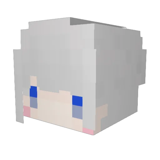 Dazinela Minecraft avatar head, 3D render