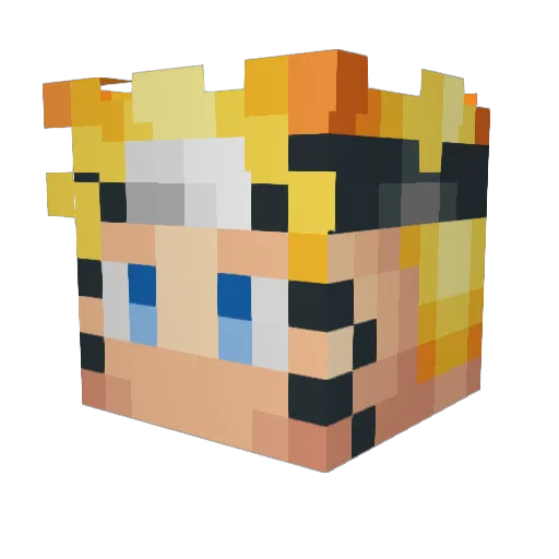 Daznis Minecraft avatar head, 3D render