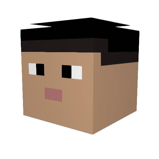 Ddaddaboodda Minecraft avatar head, 3D render